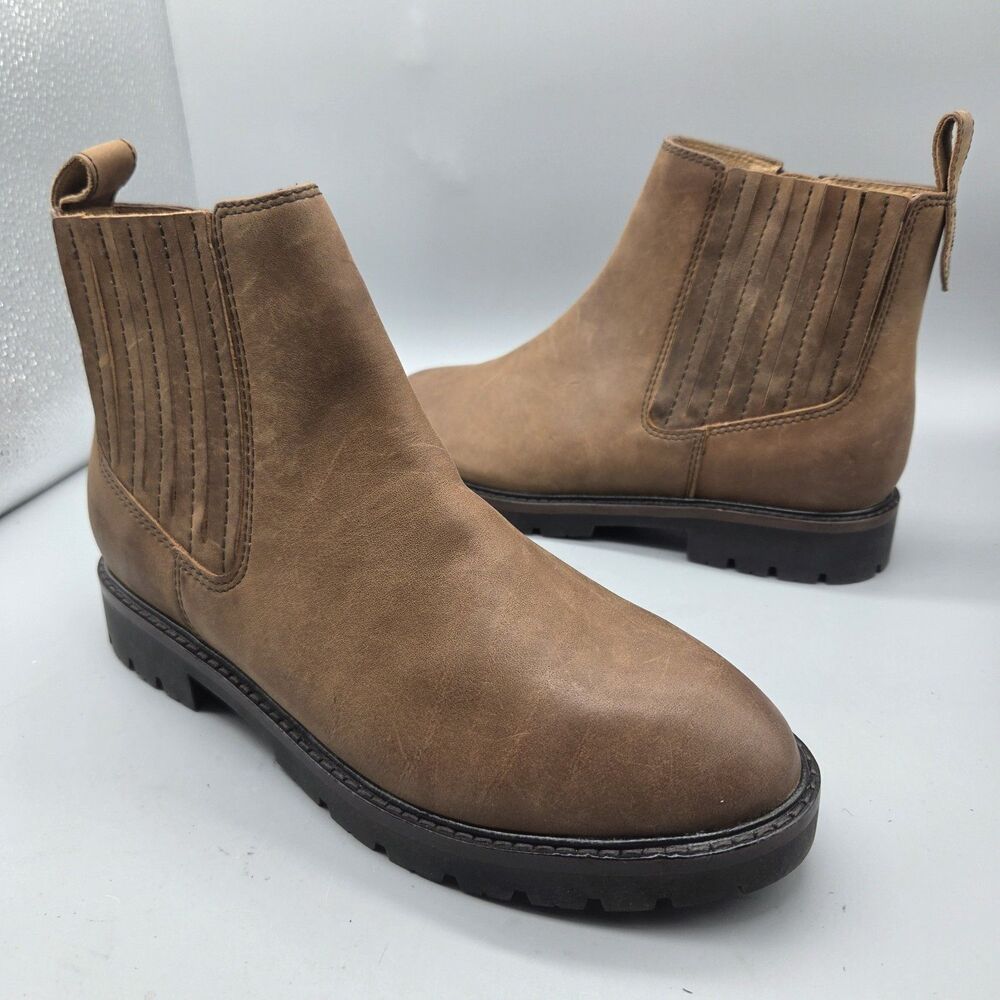 Frankie4 Boots Womens Sage Brown Leather Ankle Comfort Distressed Sz 8 New